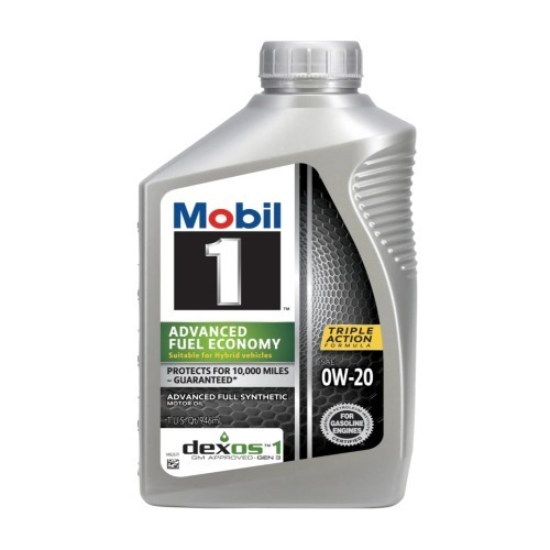 Mobil 1 Advanced Fuel Economy Full Synthetic Motor Oil 0W-20 Quart - 1-0-20