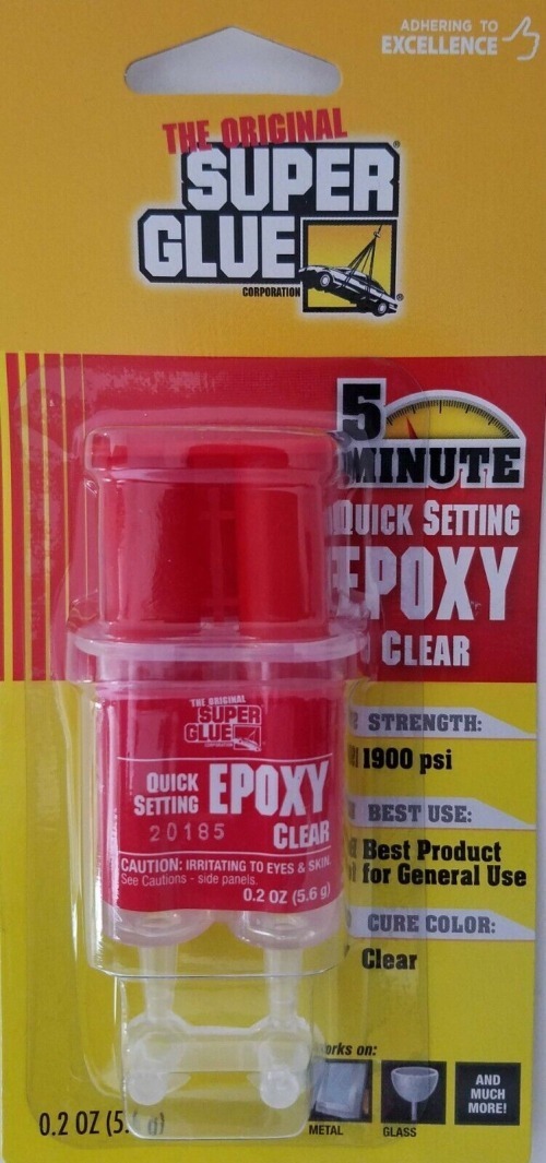 The Original Super Glue 5 Minute Quick Set Epoxy Clear 0.2 Oz Tube The Original Super Glue 5 Minute Quick Set Epoxy Clear 0.2 Oz Tube