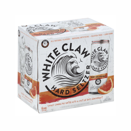 White Claw Hard Seltzer Ruby Grapefruit 6 Pack 12oz Cans