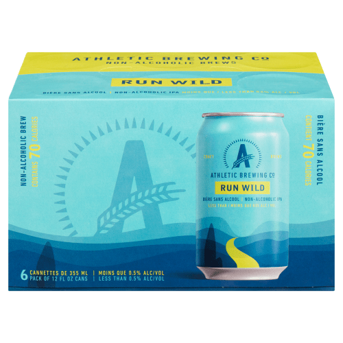 Athletic brewing co non alcoholic ipa run wild beer