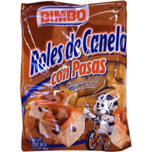 Bimbo rolesde canela con pasas cinnamon rolls with raisins