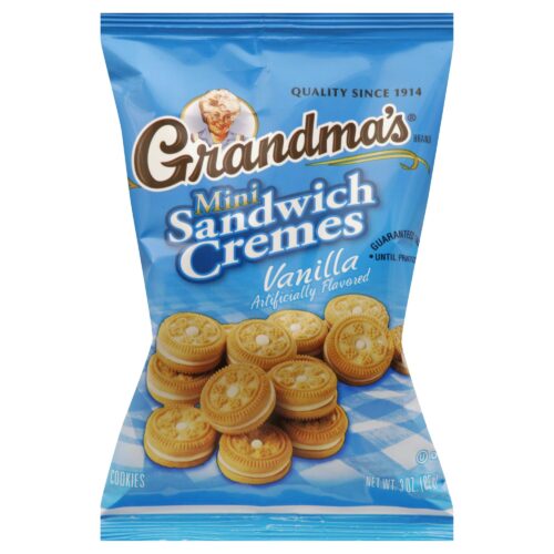 Grandmas vanilla mini sandwich cremes cookies bag