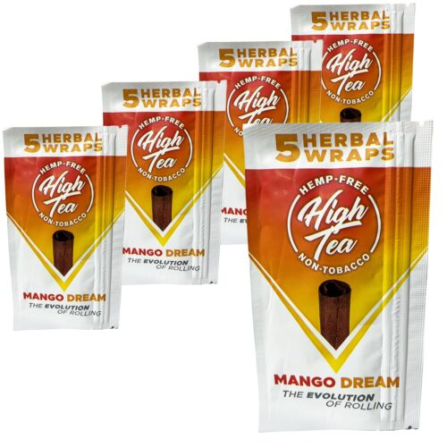 High tea non tobacco all natural herbal smoking wraps mango dream 25 self rolling wraps made from leaves