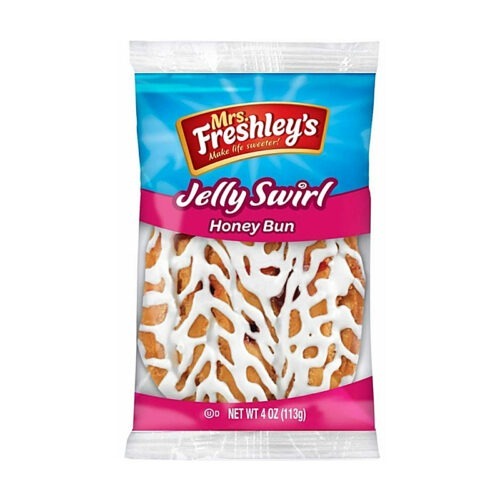 Mrs freshleys jelly swirl honey bun 4 oz wrapper