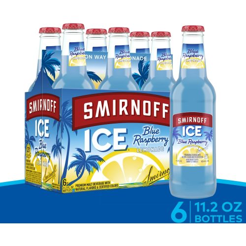 Smirnoff ice blue raspberry lemonade 11 2 fl oz 6 pack bottles 4 5 abv