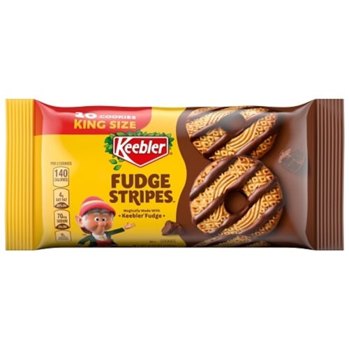 Keebler fudge stripes original king size cookies 10 ct pack
