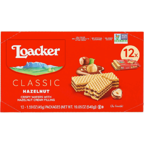 Loacker classic hazelnut crispy wafer 1 59 oz