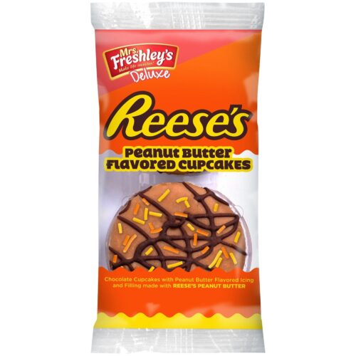 Mrs freshleys deluxe reeses peanut butter flavored cupcakes 2pk