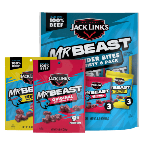 Jack Link's x MrBeast Original & Teriyaki Tender Bites Variety Packs