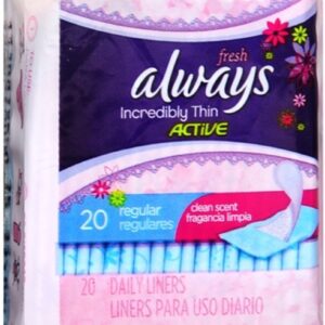 Always Fresh Dailies Thin Active Regular Liners Clean Scent