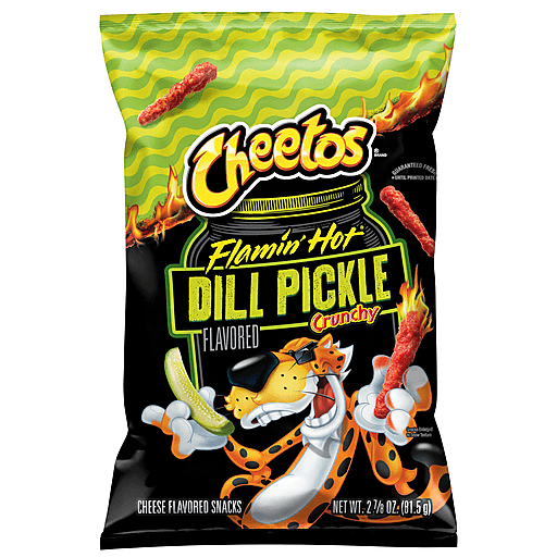 Cheetos Crunchy Cheese Flavored Snacks Flamin' Hot Dill Pickle 2 7/8 Oz