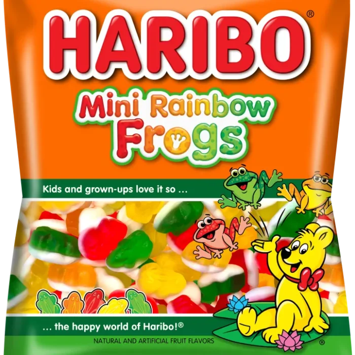 Haribo Mini Rainbow Frogs Gummi Candy 5 Oz Bag