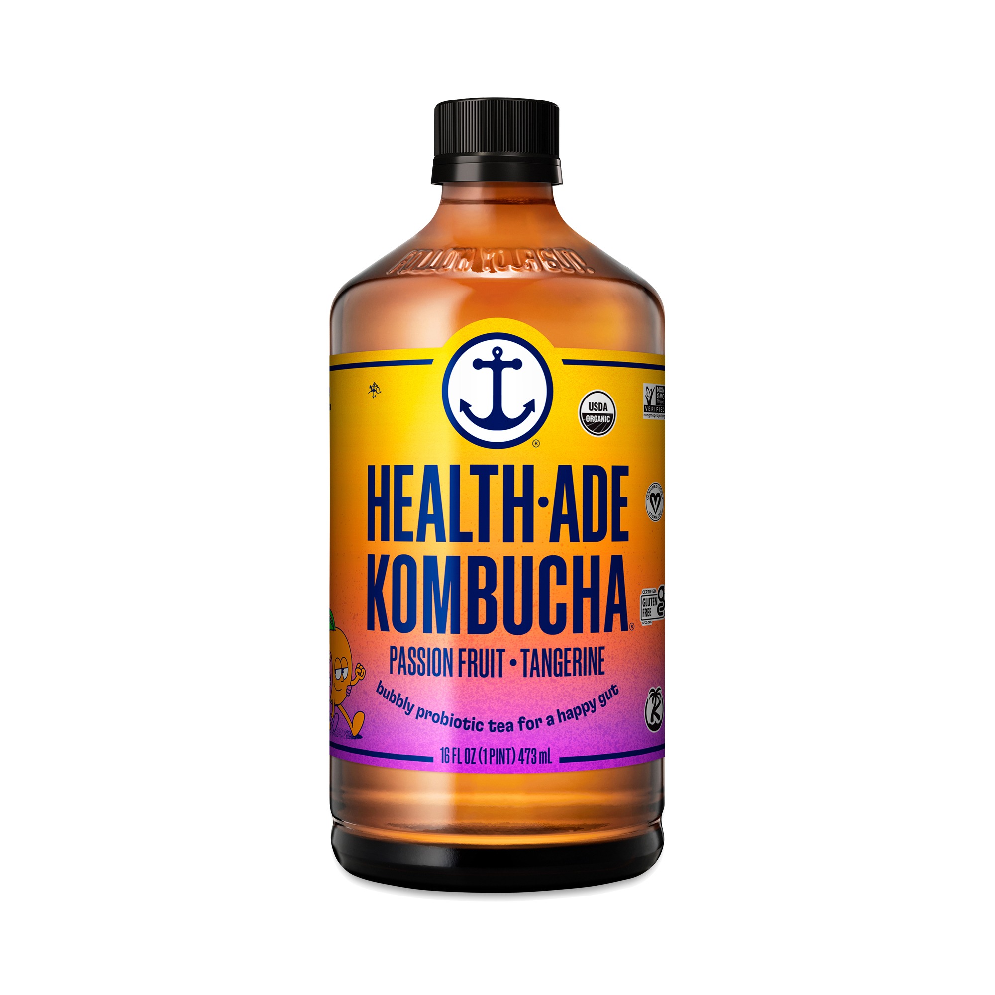 Health-Ade Organic Passion Fruit Tangerine Kombucha 16 Fl Oz