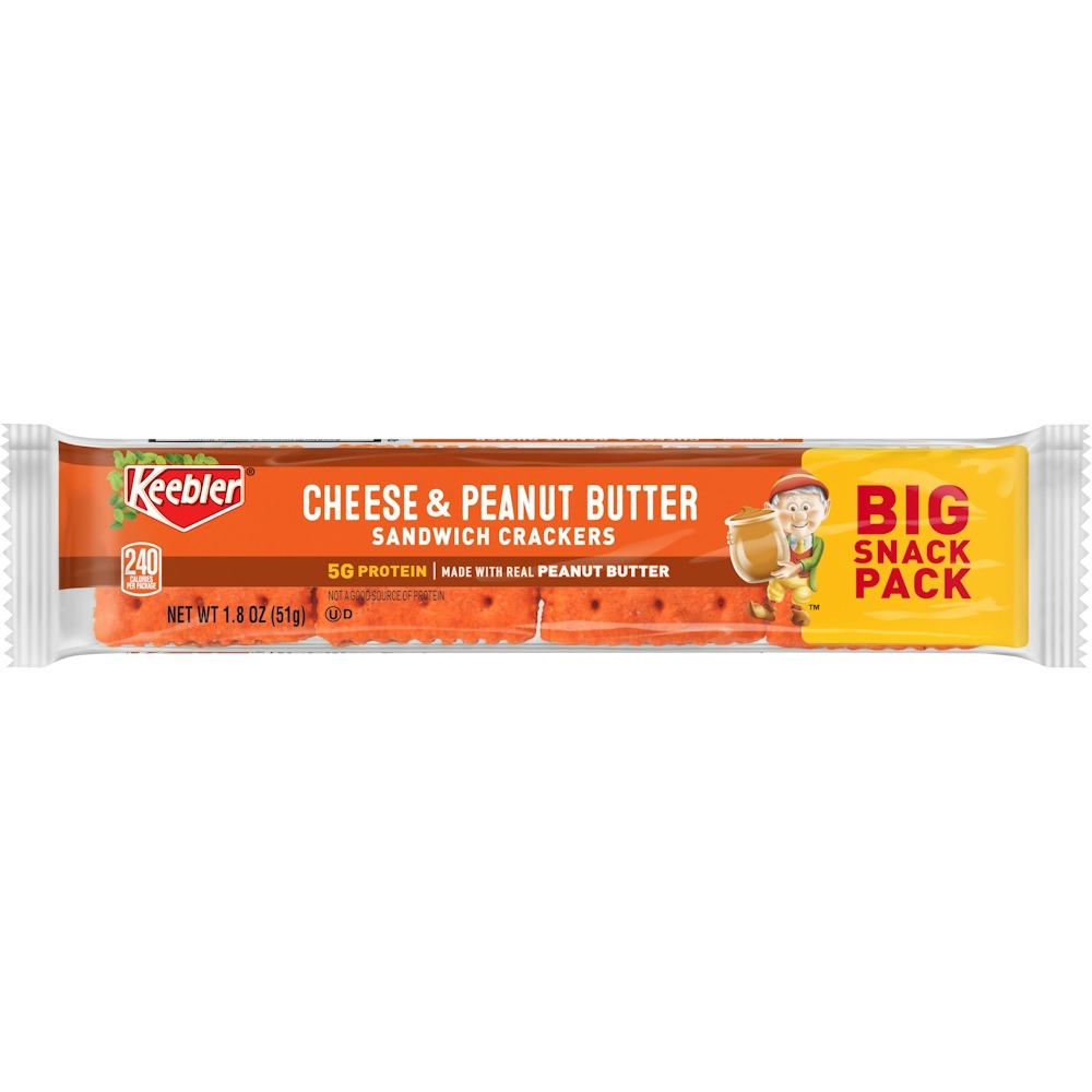 Keebler Sandwich Crackers, Cheese & Peanut Butter, Big Snack Pack