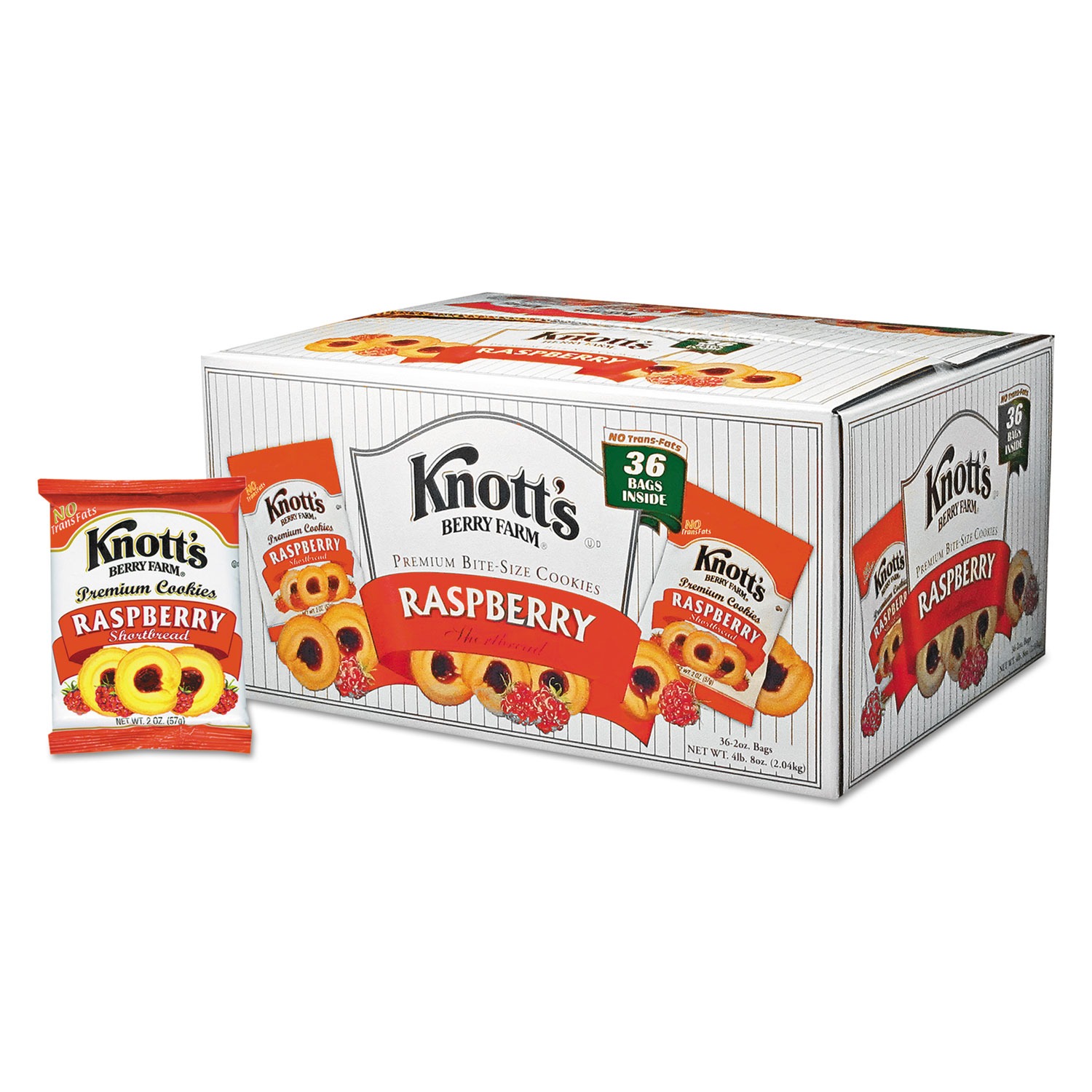 Knott's Berry Farm Premium Jam Shortbread Cookies, Raspberry, 2 Oz Pack