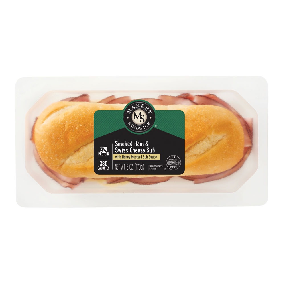 Market Sandwich Smoked Ham & Swiss Cheese Sub with Honey Mustard Sub Sauce