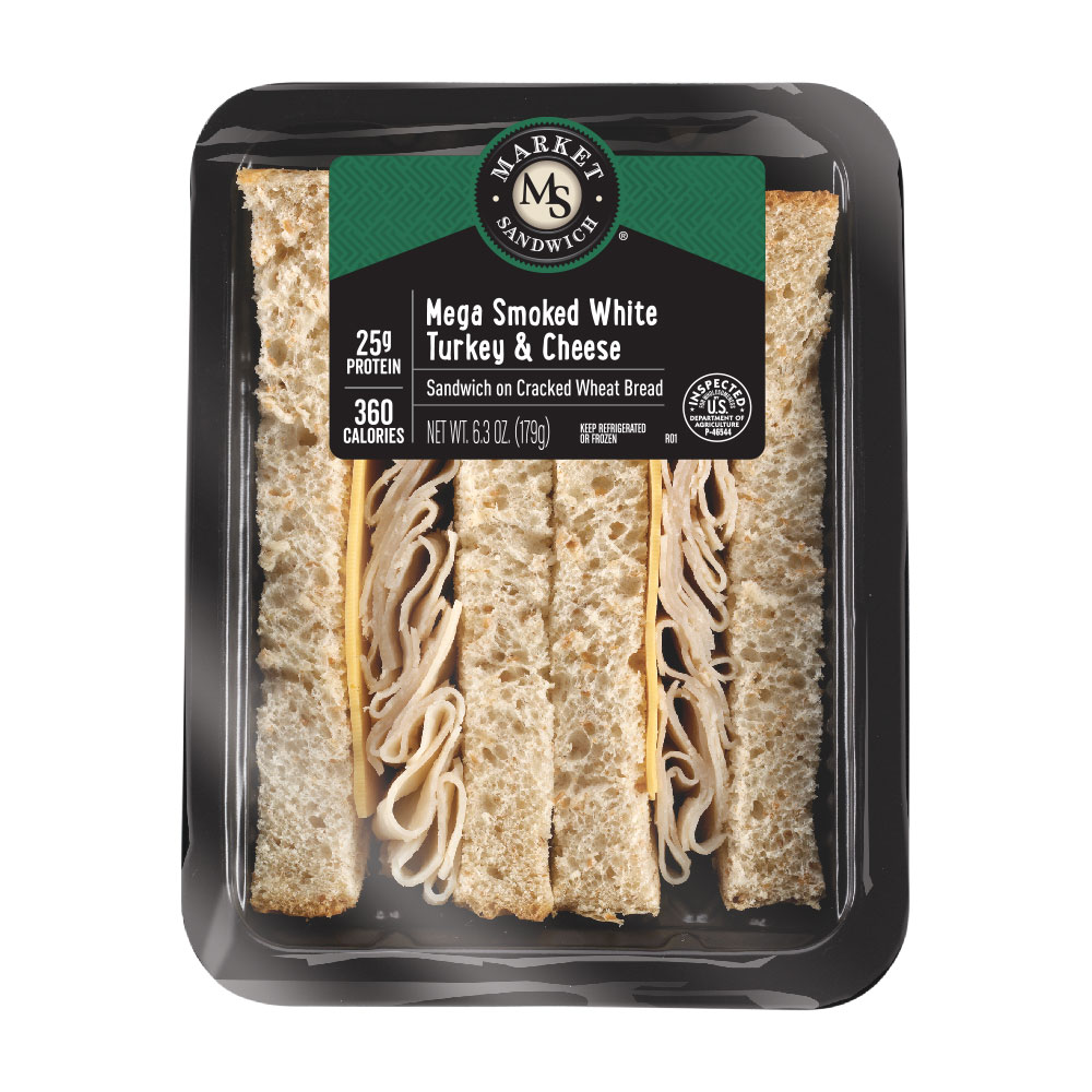 Market Sandwich Mega Smoked White Turkey & Cheese
