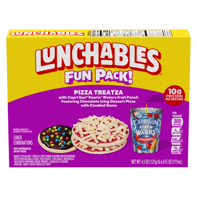 Lunchables Pizza Treatza with Capri Sun Roarin' Waters Fruit Punch Fun Pack 10.5OZ