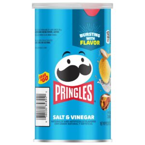 Pringles Potato Crisps Chips, Salt & Vinegar, Grab & Go Can - 2.5 Oz