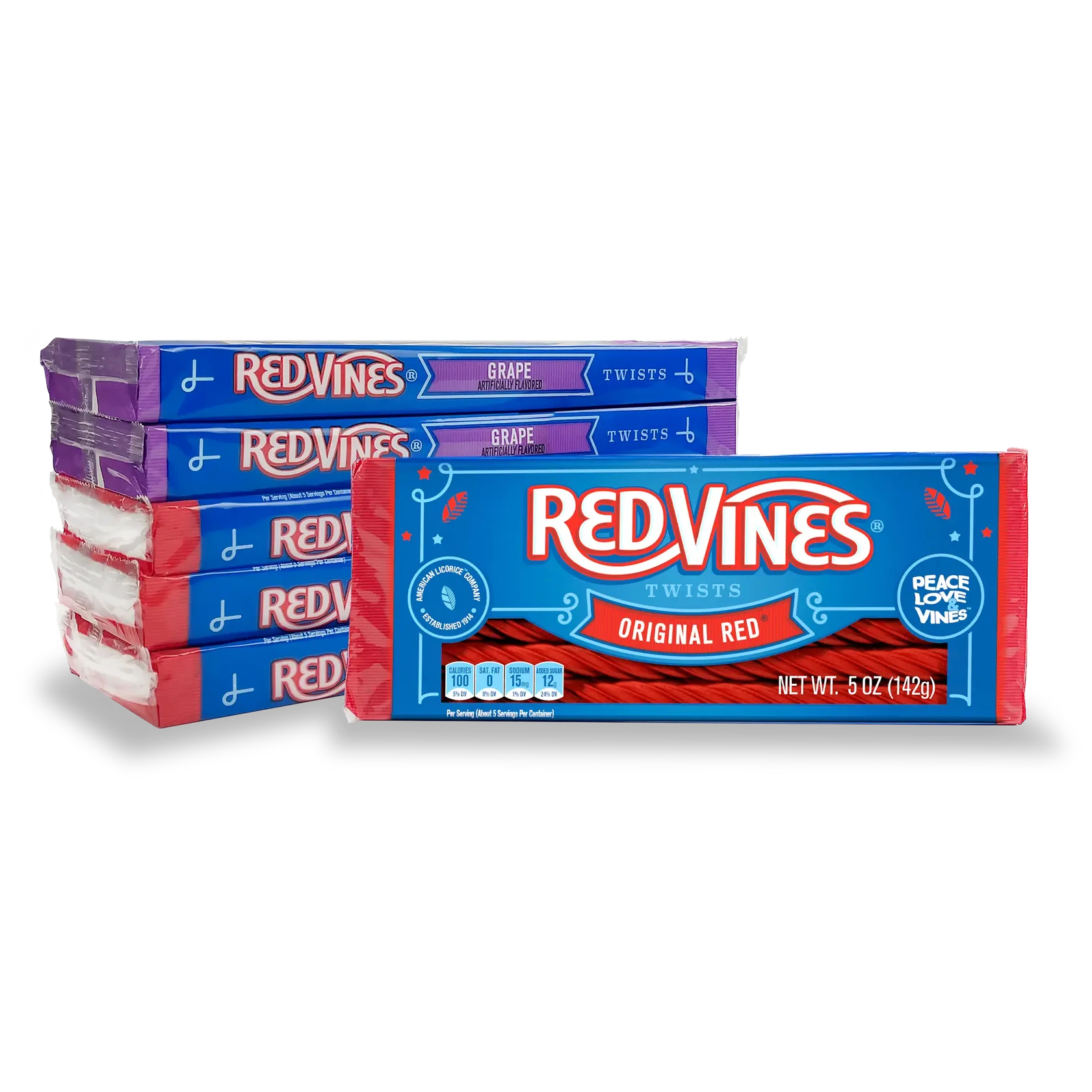 Red Vines 4 Red & 2 Grape Licorice Twists Variety Pack, 5oz Trays