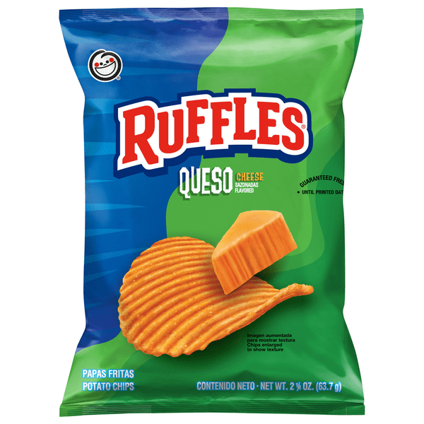 Ruffles Potato Chips, Queso Cheese Flavored