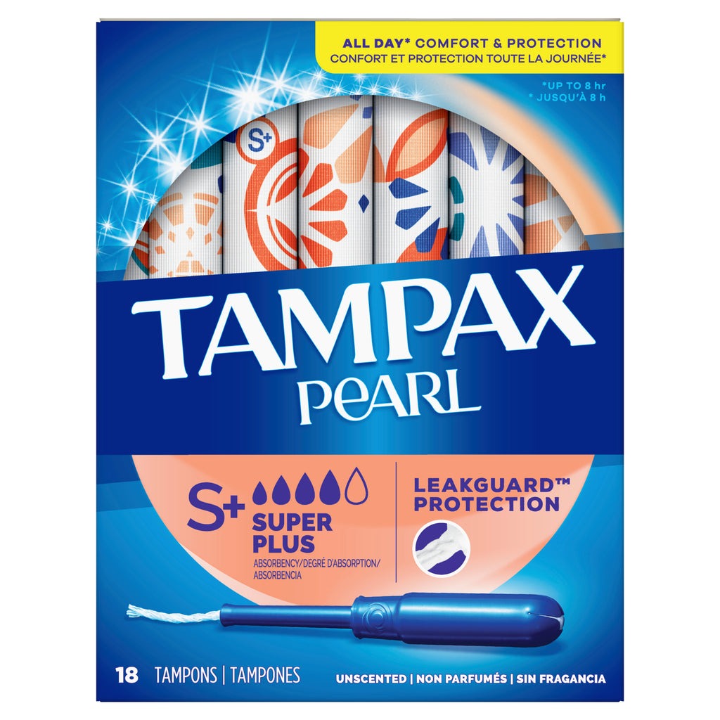 Tampax Pearl Plastic Super Plus Absorbency Unscented Tampons