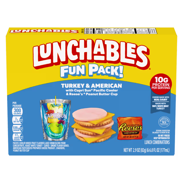 Lunchables Turkey & American with Capri Sun Pacific Cooler & Reese's Peanut Butter Cup Fun Pack 8.9OZ
