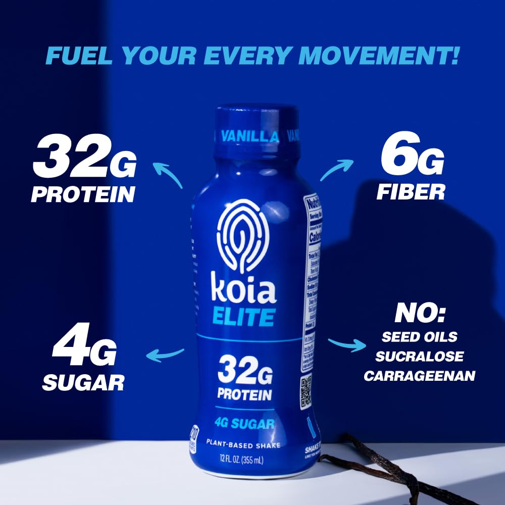 Koia Elite Vanilla, 32g Protein Non-GMO 12 Fl Oz Each