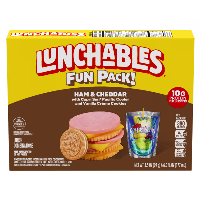 Lunchables Ham & Cheddar with Capri Sun Pacific Cooler and Vanilla Creme Cookies Fun Pack 9.5OZ