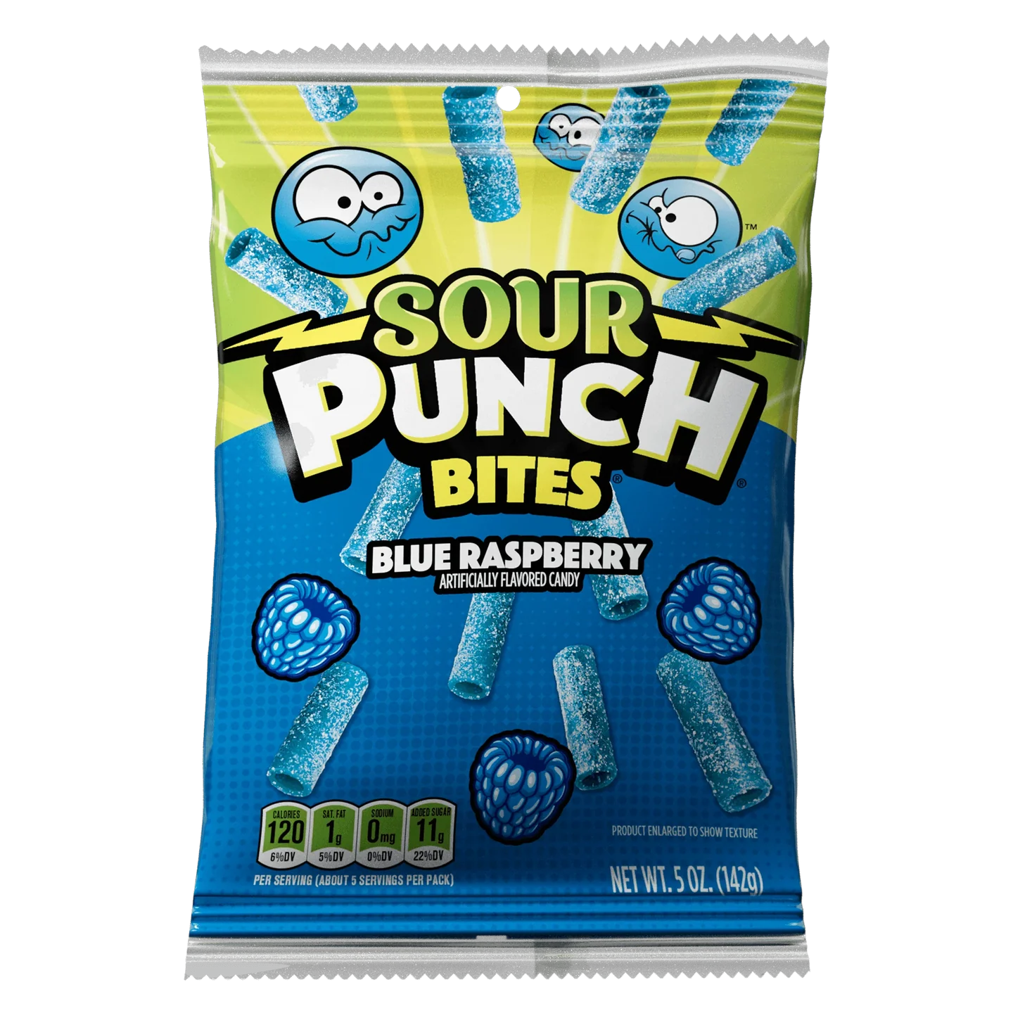 Sour Punch Bites Blue Raspberry Candy, 5oz Bag